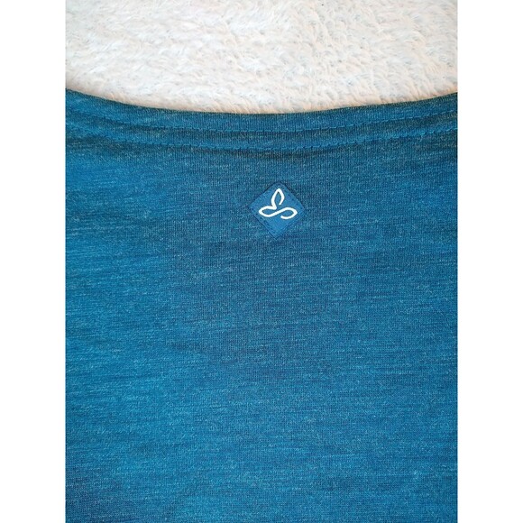 Prana Abilene Wool Blend Dress Women's Small Teal Tiered Lined Short Sleeve - Picture 13 of 13